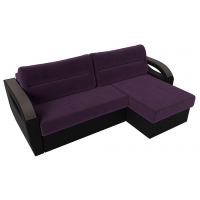 Угловой диван Форсайт (велюр фиолетовый чёрный) - Изображение 3